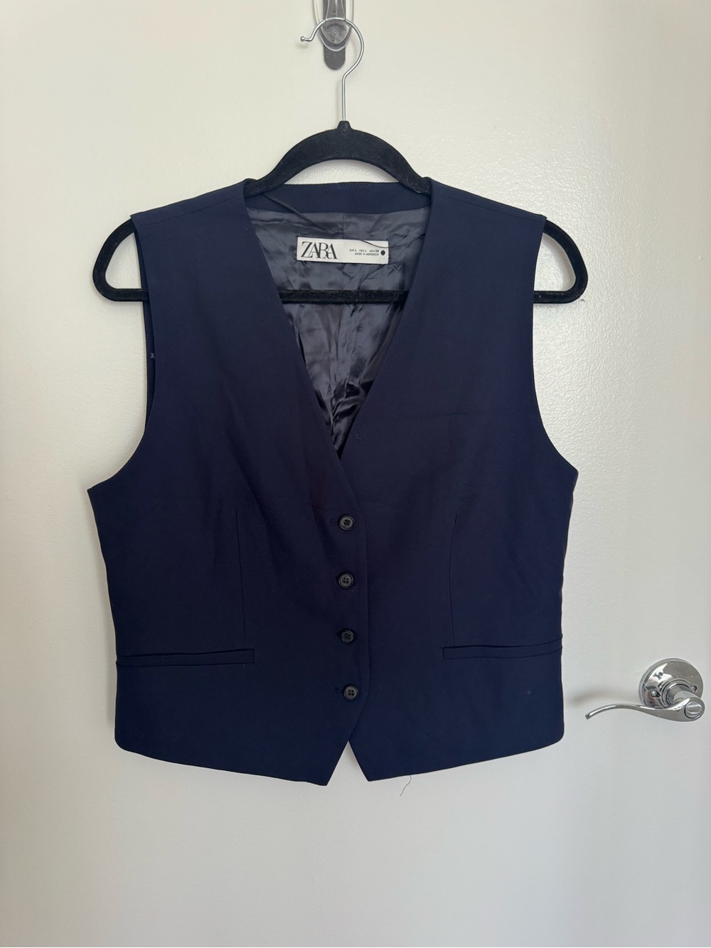 Zara Dark Navy Lined Vest